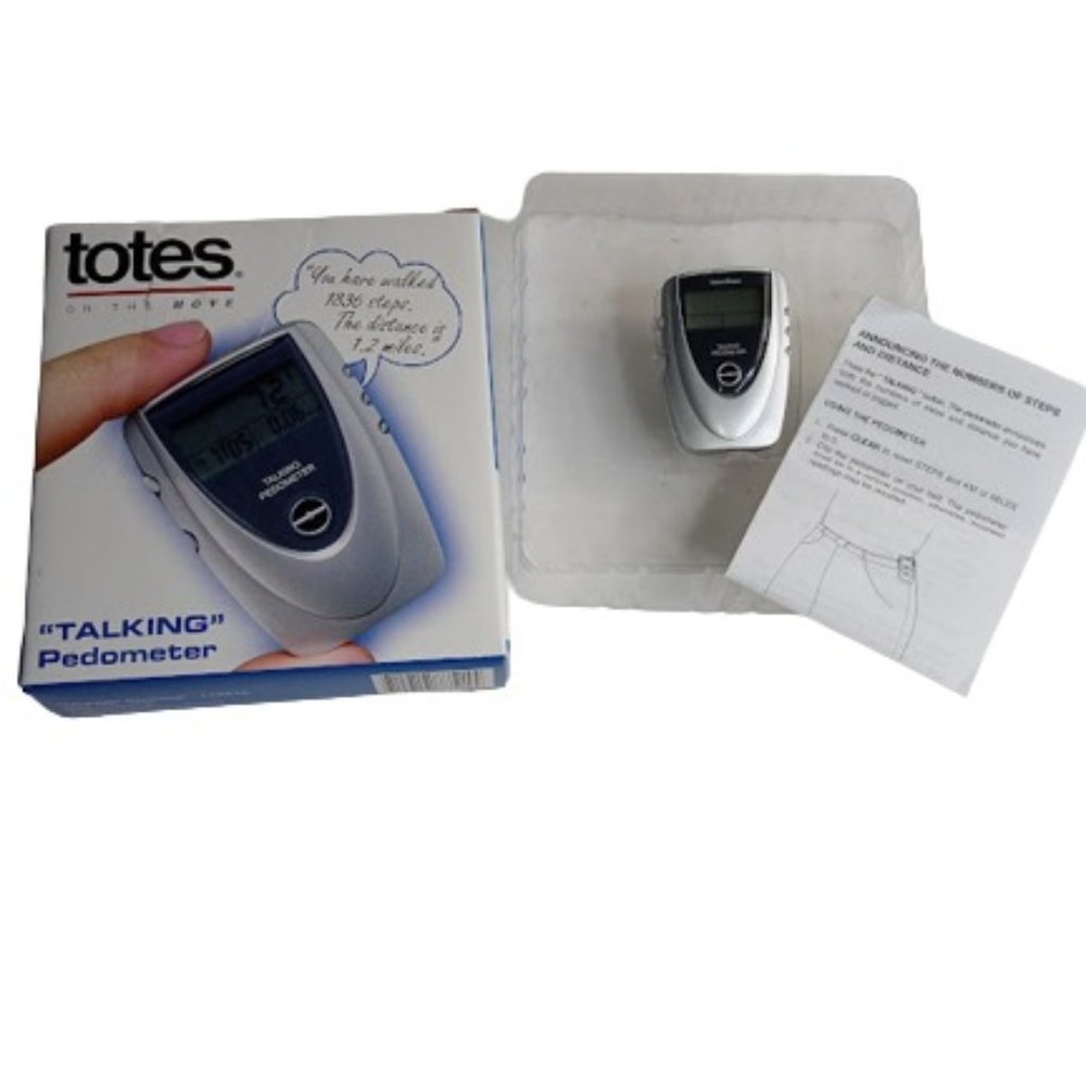 Vintage Totes On The Move Talking Pedometer Digital Display Music Alarms New